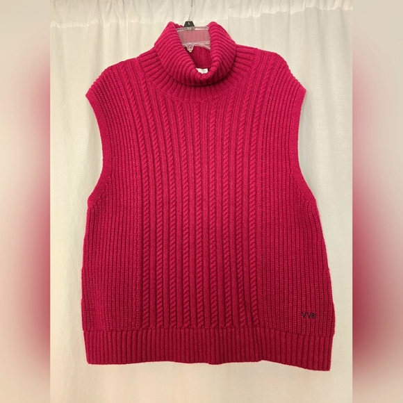 VVB VICTORIA BECKHAM BURGUNDY COTTON AND WOOL SLEEVELESS SWEATER UK Sz M - Picture 3 of 14